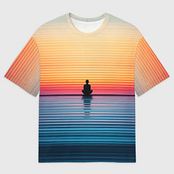 Футболка оверсайз мужская Медитация на закате, цвет: 3D-принт