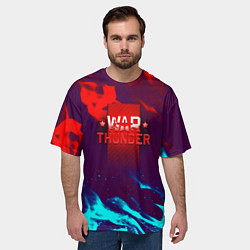 Футболка оверсайз мужская Вартандер неоновый огонь, цвет: 3D-принт — фото 2