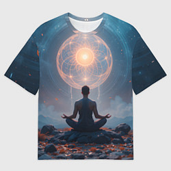 Мужская футболка оверсайз Ночная медитация