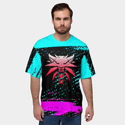 Футболка оверсайз мужская The Witcher неоновые краски, цвет: 3D-принт — фото 2