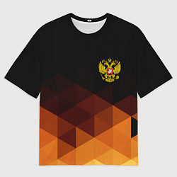 Футболка оверсайз мужская Герб России геометрия, цвет: 3D-принт