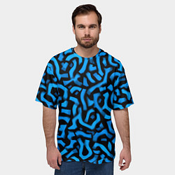 Футболка оверсайз мужская Синее граффити, цвет: 3D-принт — фото 2