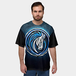 Футболка оверсайз мужская Даллас Маверикс, цвет: 3D-принт — фото 2