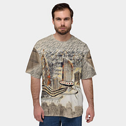 Футболка оверсайз мужская Город 2100, цвет: 3D-принт — фото 2