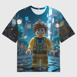 Мужская футболка оверсайз Роблокс ночью