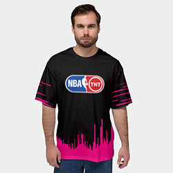 Футболка оверсайз мужская NBA розовые краски, цвет: 3D-принт — фото 2