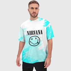 Футболка оверсайз мужская Nirvana rock music color, цвет: 3D-принт — фото 2