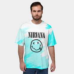 Футболка оверсайз мужская Nirvana rock music color, цвет: 3D-принт — фото 2