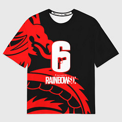Футболка оверсайз мужская Rainbow six dragon fire logo, цвет: 3D-принт