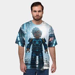 Футболка оверсайз мужская Роблокс электрический, цвет: 3D-принт — фото 2