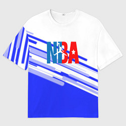 Футболка оверсайз мужская NBA geometry steel, цвет: 3D-принт