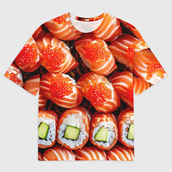 Футболка оверсайз мужская Филадельфия с красной икрой, цвет: 3D-принт