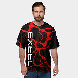 Футболка оверсайз мужская Exeed - red liquid, цвет: 3D-принт — фото 2
