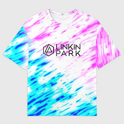 Футболка оверсайз мужская Linkin park rock краски, цвет: 3D-принт