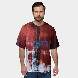 Футболка оверсайз мужская Ржавчина красно-белая, цвет: 3D-принт — фото 2