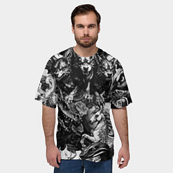 Футболка оверсайз мужская Дракон и другие мифические существа в стиле тату, цвет: 3D-принт — фото 2