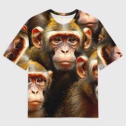 Мужская футболка оверсайз Макаки