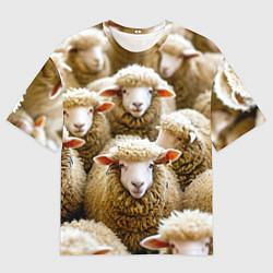 Мужская футболка оверсайз Стадо овец