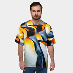 Футболка оверсайз мужская Стая пингвинов, цвет: 3D-принт — фото 2