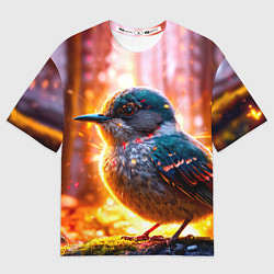 Мужская футболка оверсайз Кукушка в искрах