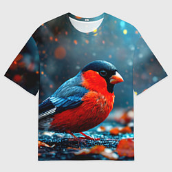 Мужская футболка оверсайз Обыкновенный снегирь