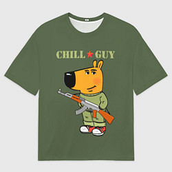 Мужская футболка оверсайз Чиловый парень воин