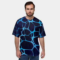 Футболка оверсайз мужская Aqua - абстракция, цвет: 3D-принт — фото 2