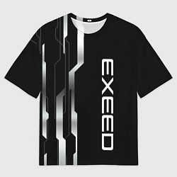 Футболка оверсайз мужская Exeed - металлические полосы, цвет: 3D-принт