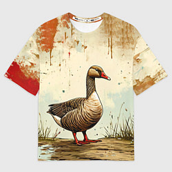 Футболка оверсайз мужская Гусь, цвет: 3D-принт