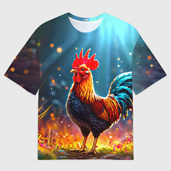 Мужская футболка оверсайз Блестящий петух
