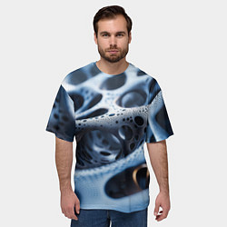 Футболка оверсайз мужская Текстура объемных сот, цвет: 3D-принт — фото 2