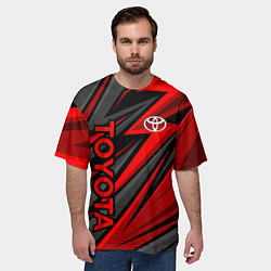 Футболка оверсайз мужская Toyota - красный спортивный, цвет: 3D-принт — фото 2