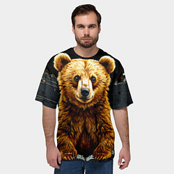 Футболка оверсайз мужская Медведь бурый, цвет: 3D-принт — фото 2