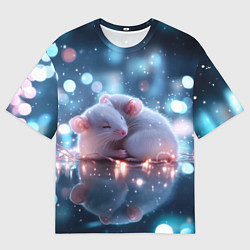 Мужская футболка оверсайз Милые влюбленные мышки