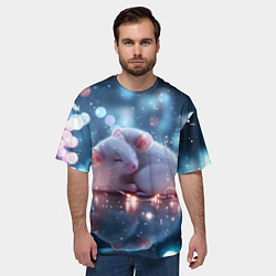 Футболка оверсайз мужская Милые влюбленные мышки, цвет: 3D-принт — фото 2