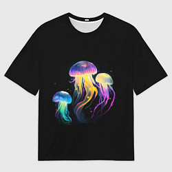 Футболка оверсайз мужская Танец трёх медуз, цвет: 3D-принт