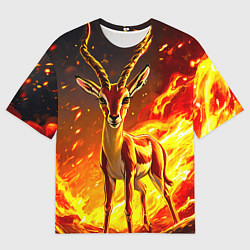 Футболка оверсайз мужская Газель в огне, цвет: 3D-принт