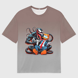 Футболка оверсайз мужская Venom and Duck-Donald - ai art fantasy, цвет: 3D-принт