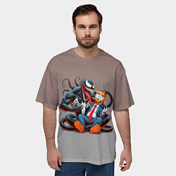 Футболка оверсайз мужская Venom and Duck-Donald - ai art fantasy, цвет: 3D-принт — фото 2