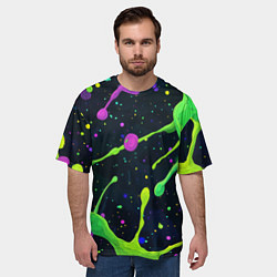 Футболка оверсайз мужская Разноцветные кляксы, цвет: 3D-принт — фото 2