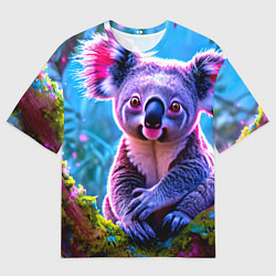 Мужская футболка оверсайз Коала на дереве