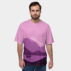 Футболка оверсайз мужская Горное озеро, цвет: 3D-принт — фото 2
