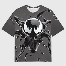 Мужская футболка оверсайз Морда Венома - ядовитая слизь