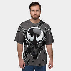 Футболка оверсайз мужская Морда Венома - ядовитая слизь, цвет: 3D-принт — фото 2