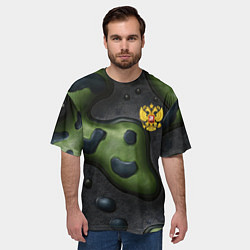 Футболка оверсайз мужская Объемный абстрактный камуфляж, цвет: 3D-принт — фото 2