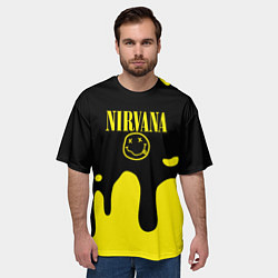 Футболка оверсайз мужская Нирвана потёки, цвет: 3D-принт — фото 2