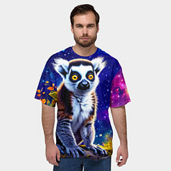 Футболка оверсайз мужская Лемур и звездная ночь, цвет: 3D-принт — фото 2