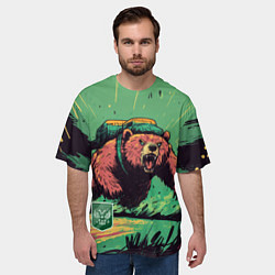 Футболка оверсайз мужская Русский медведь атакует, цвет: 3D-принт — фото 2