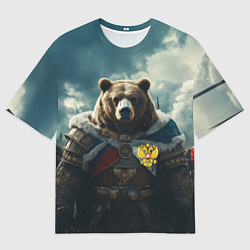 Мужская футболка оверсайз Воин русский медведь