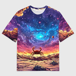 Футболка оверсайз мужская Краб смотрит в космос, цвет: 3D-принт